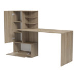 Γραφείο εργασίας με βιβλιοθήκη Felanbo pakoworld sonoma 160x60x125εκ - Image 3