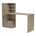 Γραφείο εργασίας με βιβλιοθήκη Felanbo pakoworld sonoma 160x60x125εκ - Image 5