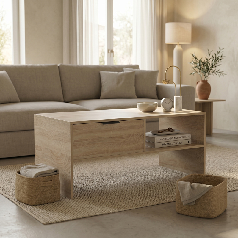 230-000265 Τραπέζι σαλονιού Felina pakoworld sonoma 100x50x45εκ - Image 1
