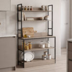 Επιδαπέδια ραφιέρα Oranis pakoworld sonoma-μαύρο 105x38x165εκ