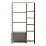 Επιδαπέδια ραφιέρα Ranea pakoworld sonoma-μαύρο 85x32x150εκ - Image 6