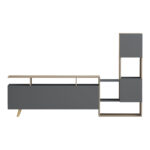 Σύνθετο σαλονιού Defry pakoworld sonoma-ανθρακί 177.5x31.5x110εκ - Image 4