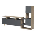 Σύνθετο σαλονιού Defry pakoworld sonoma-ανθρακί 177.5x31.5x110εκ - Image 5