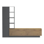 Σύνθετο σαλονιού Tilveo pakoworld oak-ανθρακί 230x41.5x180εκ - Image 4