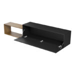 Έπιπλο τηλεόρασης επιτοίχιο Olande pakoworld oak-μαύρο 210x35x48εκ - Image 2