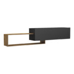 Έπιπλο τηλεόρασης επιτοίχιο Olande pakoworld oak-μαύρο 210x35x48εκ - Image 3