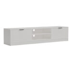 Έπιπλο τηλεόρασης Lemardo pakoworld λευκό 180x40x40εκ - Image 3