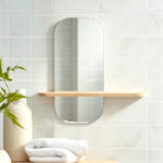 Καθρέπτης Lunaria pakoworld MDF σε φυσική απόχρωση 60x11.5x60εκ - Image 2
