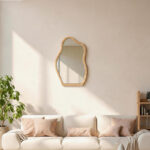 Καθρέπτης Evanthia pakoworld MDF σε φυσική απόχρωση 36x1.2x56 εκ - Image 2