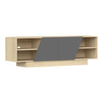 Έπιπλο τηλεόρασης Stevie pakoworld sonoma-ανθρακί 160x40x50εκ - Image 3