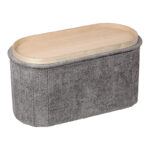Σκαμπό-μπαούλο Trebia pakoworld γκρι ύφασμα 76x38x38εκ - Image 3