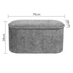 Σκαμπό-μπαούλο Trebia pakoworld γκρι ύφασμα 76x38x38εκ - Image 5