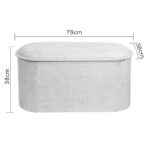 Σκαμπό-μπαούλο Trebia pakoworld κρεμ ύφασμα 76x38x38εκ - Image 5