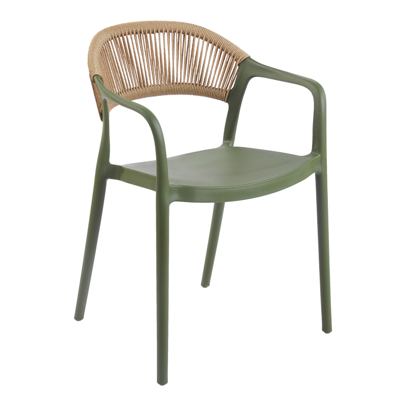 262-000053 Πολυθρόνα Ankara pakoworld στοιβαζόμενη pp-pe rattan σε λαδί-φυσική απόχρωση 54x55.5x77εκ - Image 1
