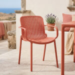 Πολυθρόνα Teragi στοιβαζόμενη pakoworld pp με UV protection terracotta 59x57x82εκ