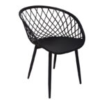 Πολυθρόνα Ezra pakoworld μαύρο pp-πόδι μαύρο μέταλλο 62.5x56x82εκ