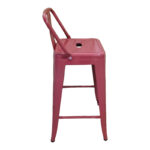 Σκαμπό μπαρ μεσαίου ύψους με πλάτη Utopia pakoworld terracotta 42x42x86εκ - Image 2