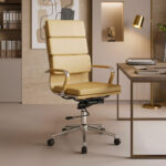 Καρέκλα γραφείου διευθυντή Tokyo pakoworld μπεζ pu 55.5x52x108εκ