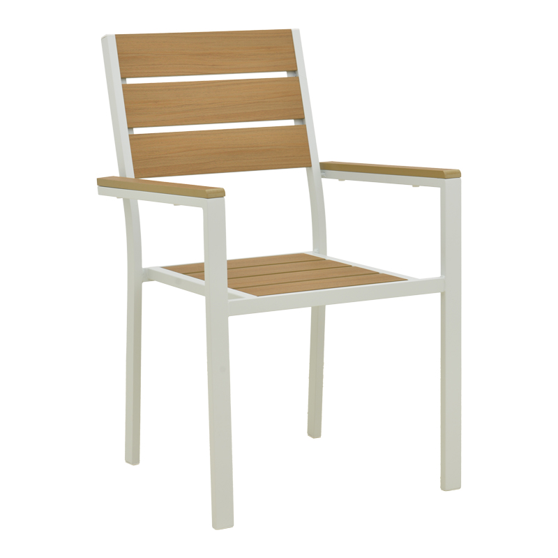 288-000034 Πολυθρόνα Breze pakoworld στοιβαζόμενη plywood σε φυσική-αλουμίνιο σε λευκή απόχρωση 57.5x60x88εκ - Image 1