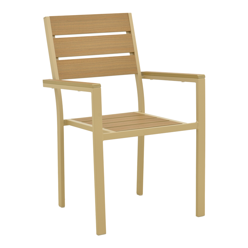 288-000035 Πολυθρόνα Breze pakoworld στοιβαζόμενη plywood σε φυσική-αλουμίνιο σε cappuccino απόχρωση 57.5x60x88εκ - Image 1