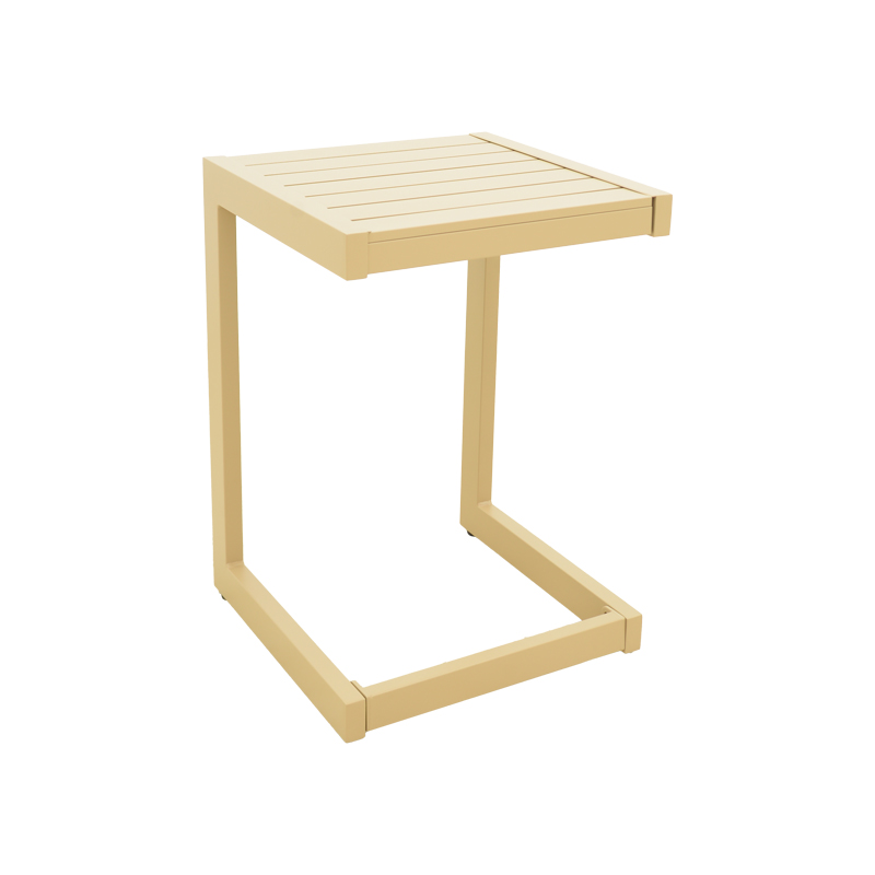 288-000038 Τραπέζι Aether pakoworld cappuccino αλουμίνιο 37.5x36.5x53εκ - Image 1