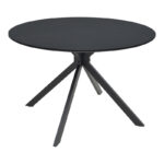 Τραπέζι Xuson pakoworld μαύρο mdf με μεταλλικό πόδι Φ120x75εκ - Image 2