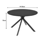 Τραπέζι Xuson pakoworld μαύρο mdf με μεταλλικό πόδι Φ120x75εκ - Image 5