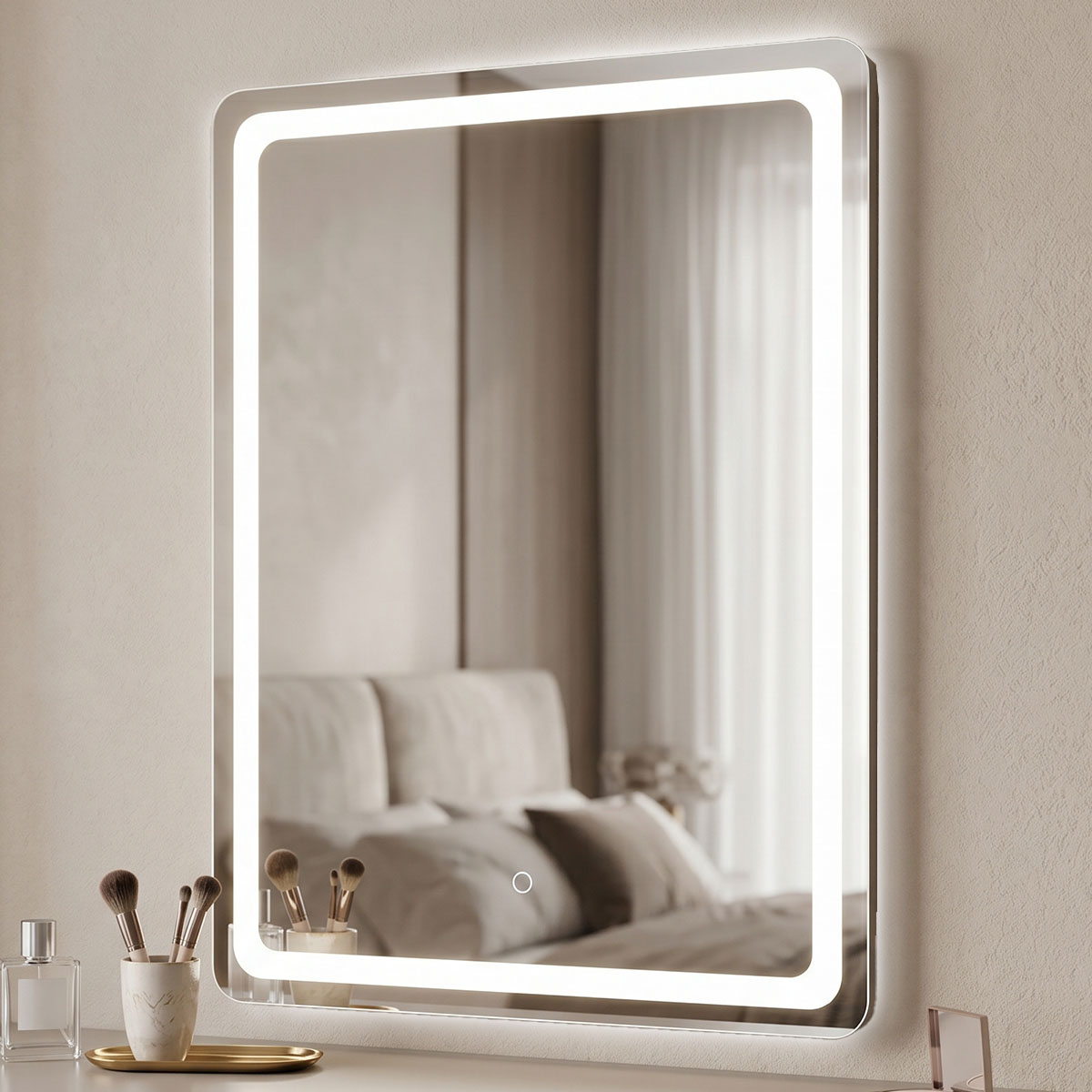 298-000056 Καθρέπτης Derbo pakoworld led 60x2.5x80εκ - Image 1