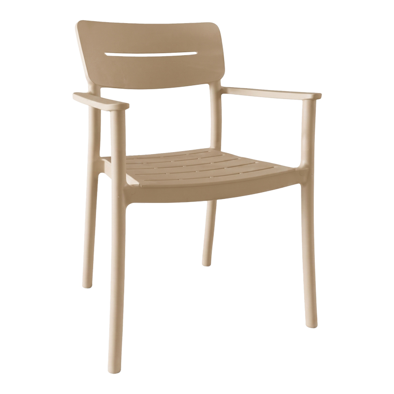 326-000085 Πολυθρόνα Pilma pakoworld cappuccino PP 57x54x82εκ - Image 1
