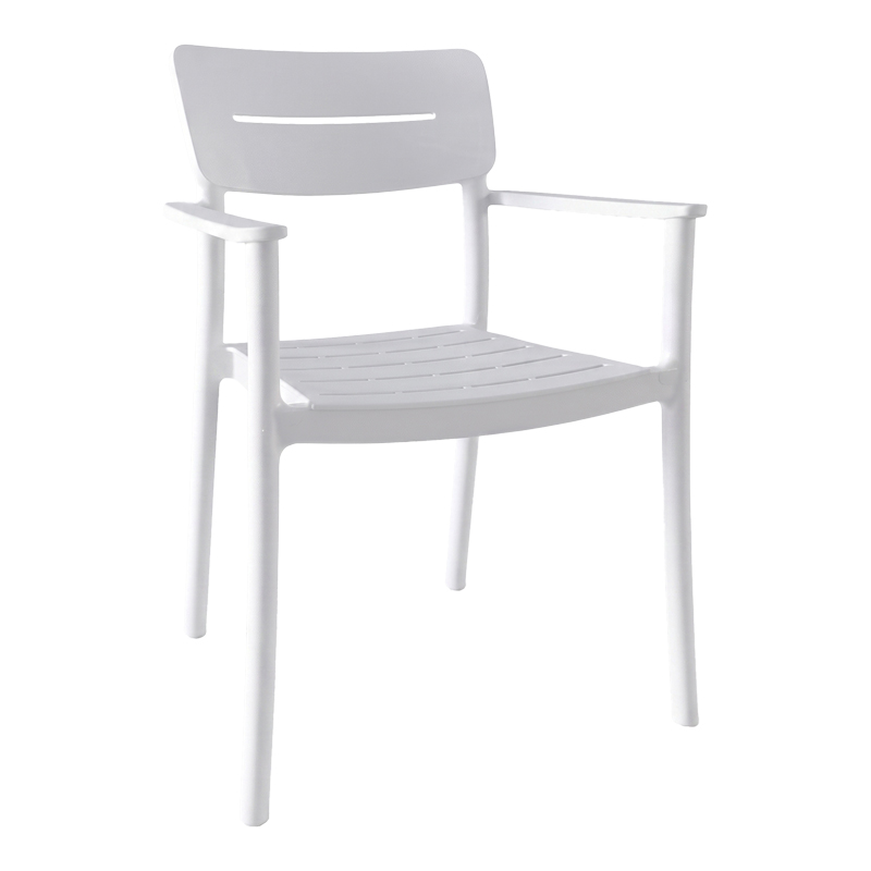 326-000087 Πολυθρόνα Pilma pakoworld λευκό PP 57x54x82εκ - Image 1