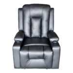 Πολυθρόνα relax Gessel pakoworld PU σε μαύρη απόχρωση 80x90x98εκ - Image 3