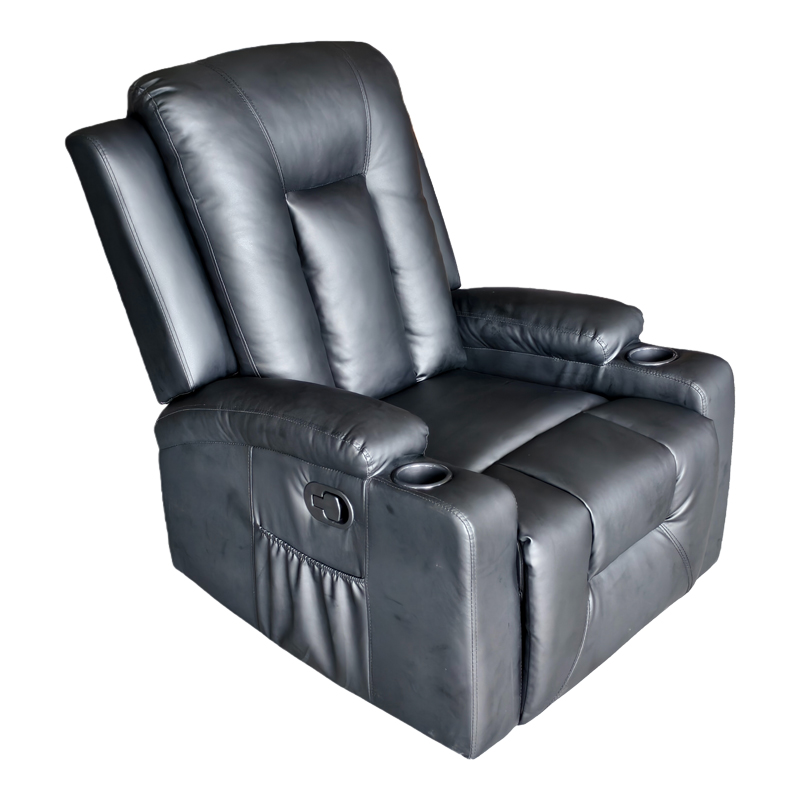 331-000004 Πολυθρόνα relax Gessel pakoworld PU σε μαύρη απόχρωση 80x90x98εκ - Image 1