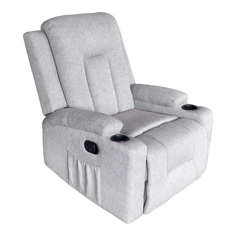 331-000008 Πολυθρόνα relax Gessel pakoworld ύφασμα σε γκρι-μπεζ 80x90x98εκ - Image 1