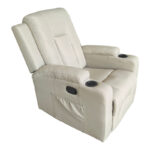 Πολυθρόνα relax με μηχανισμό massage Gessel pakoworld μπεζ ύφασμα 80x90x98εκ - Image 2