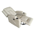 Πολυθρόνα relax με μηχανισμό massage Gessel pakoworld μπεζ ύφασμα 80x90x98εκ - Image 3