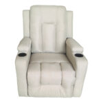 Πολυθρόνα relax με μηχανισμό massage Gessel pakoworld μπεζ ύφασμα 80x90x98εκ - Image 4