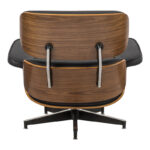 Πολυθρόνα-υποπόδιο relax Jenna pakoworld μαύρο pu- plywood καρυδί-βάση χρωμίου 82x92x82εκ - Image 4