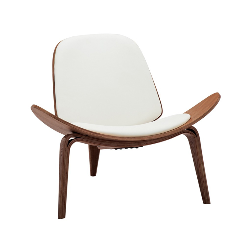 332-000048 Πολυθρόνα Vilma pakoworld PU μπεζ- plywood καρυδί 90x76.5x74.5εκ - Image 1