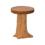 Σκαμπό Feranto pakoworld teak ξύλο σε φυσική απόχρωση Φ35x45εκ - Image 2