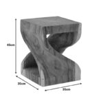 Σκαμπό Hourian I pakoworld suar ξύλο σε καρυδί απόχρωση 35x35x45εκ - Image 4