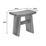 Σκαμπό Borbe pakoworld teak ξύλο σε φυσική απόχρωση 45x28x45εκ - Image 5