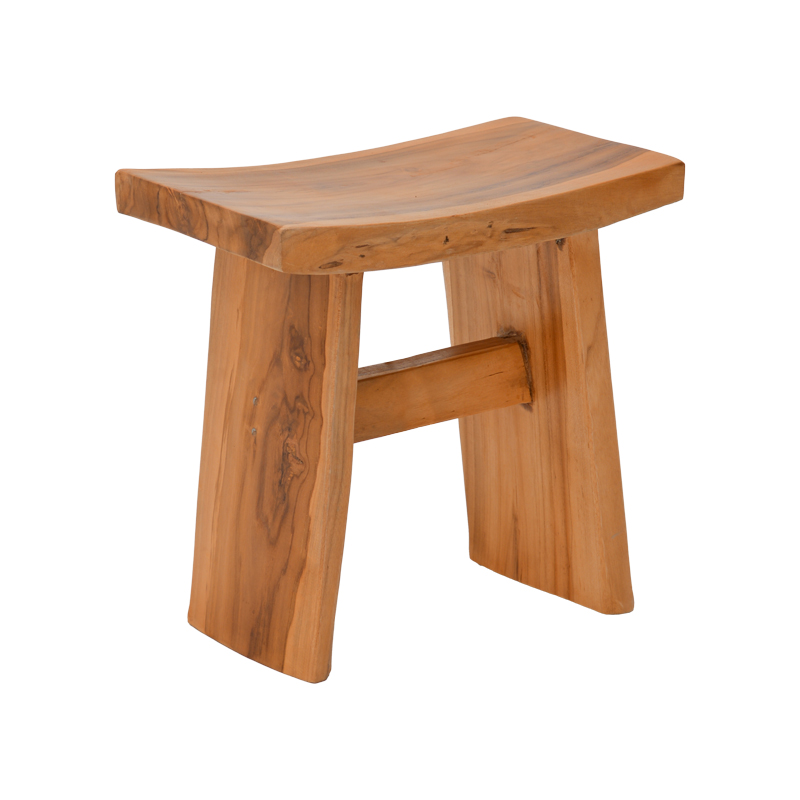 338-000029 Σκαμπό Borbe pakoworld teak ξύλο σε φυσική απόχρωση 45x28x45εκ - Image 1