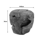 Σκαμπό Bolare pakoworld teak ξύλο σε φυσική απόχρωση Φ40x35εκ - Image 4