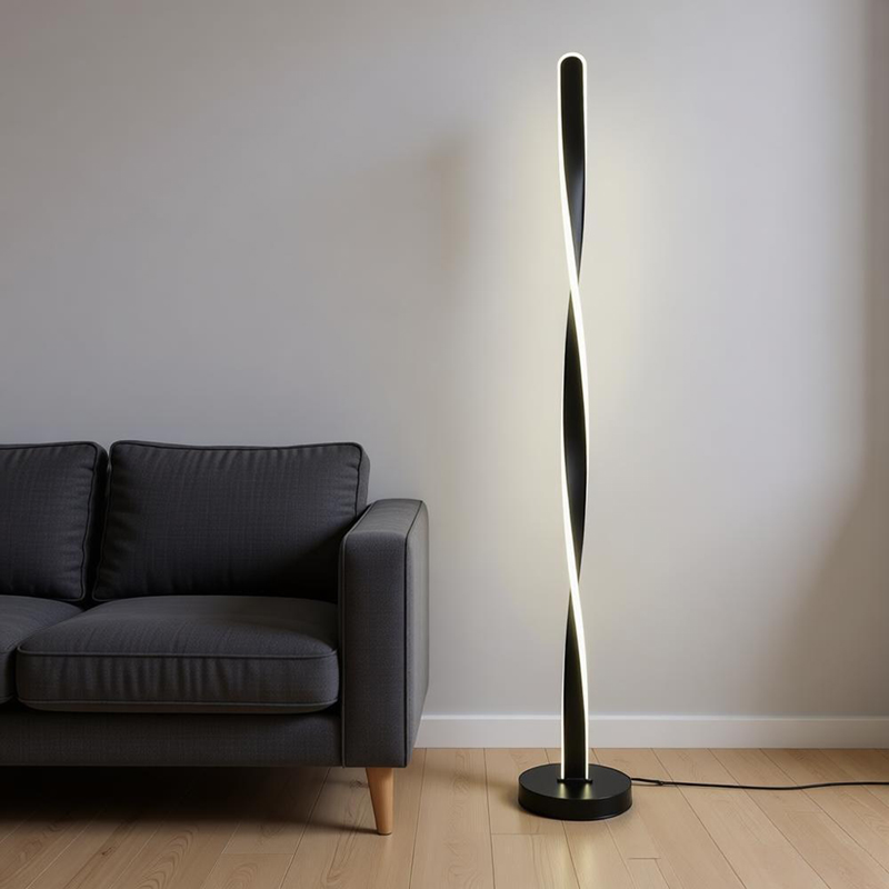 342-000142 Φωτιστικό δαπέδου Jounko pakoworld led μαύρο μεταλλικό Φ20x130εκ - Image 1