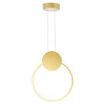 Φωτιστικό οροφής Ganden pakoworld led χρυσό μεταλλικό Φ26,5x20εκ - Image 2