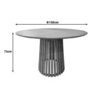 Τραπέζι Kenda I pakoworld mindi ξύλο σε φυσική απόχρωση Φ150x75εκ - Image 6