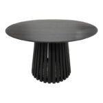 Τραπέζι Kenda I pakoworld mindi ξύλο μαύρο Φ120x75εκ - Image 2