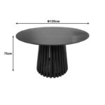 Τραπέζι Kenda I pakoworld mindi ξύλο μαύρο Φ120x75εκ - Image 5
