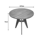 Τραπέζι Cadrada pakoworld teak ξύλο σε φυσική απόχρωση Φ70x76εκ - Image 6