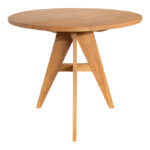 Τραπέζι Cadrada pakoworld teak ξύλο σε φυσική απόχρωση Φ80x76εκ - Image 2